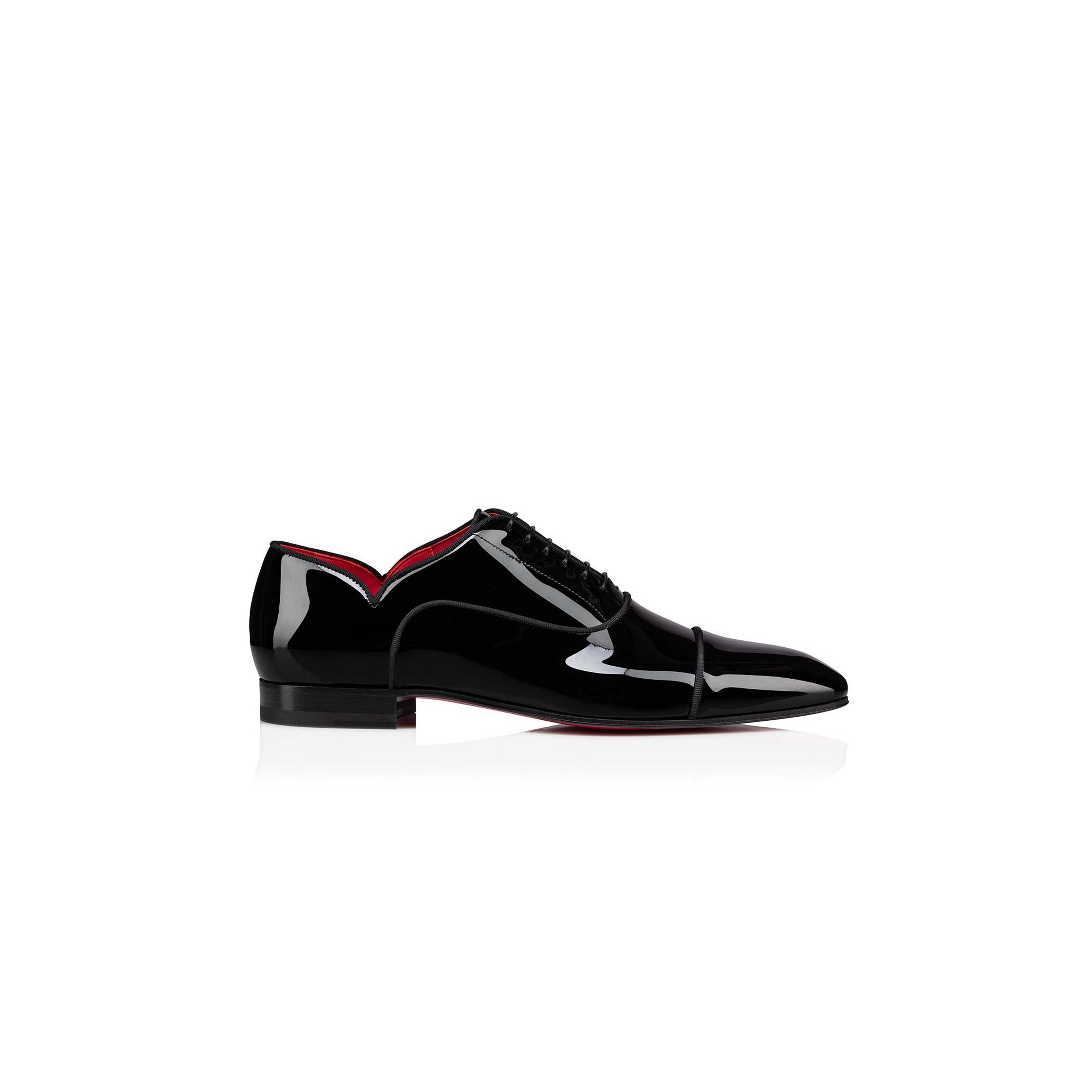ch**an louboutin greggy chickoxF0rds patent calf leather black men 3220753j323